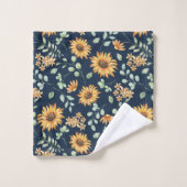 Waterverf zonnebloempatroon bad handdoek (Wasdoekje)