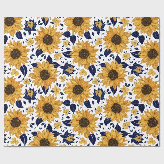 Waterverf zonnebloempatroon cadeaupapier (Vlak)