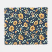 Waterverf zonnebloempatroon fleece deken (Voorkant (Horizontaal))
