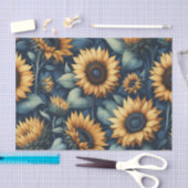 Waterverf Zonnebloempatroon Geel Blauw Decoupage Tissuepapier (Craft)