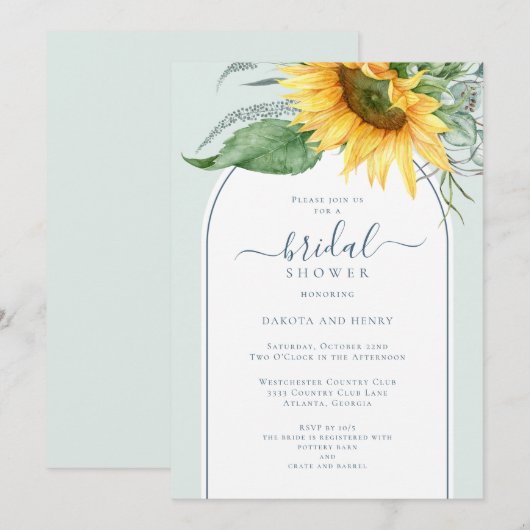 Waterverf Zonnebloempauzen Vrijgezellenfeest Kaart (Voorkant / Achterkant)