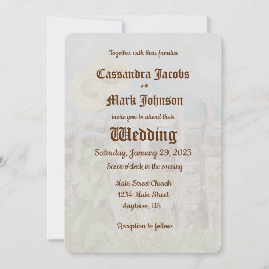 Waterverf zonnebloempel achtergrond kaart (Voorkant)