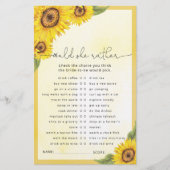 Waterverf zonnebloempel vrijgezellenfeest (Voorkant)