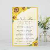 Waterverf zonnebloempel vrijgezellenfeest (Staand voorkant)