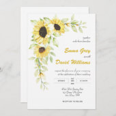 Waterverf zonnebloempitkaart kaart (Voorkant / Achterkant)