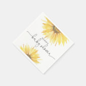 Waterverf zonnebloempitten baby shower servet (Hoek)