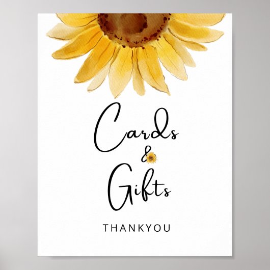 Waterverf zonnebloempitten en geschenken poster (Voorkant)