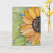 Waterverf zonnebloempitten kaart (Gele Bloem)