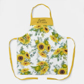 Waterverf zonnebloempitten van  van Geel Schort (Voorkant)