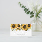 Waterverf zonnebloempitten visitekaartje (Staand voorkant)