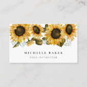 Waterverf zonnebloempitten visitekaartje (Voorkant)