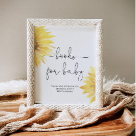 Waterverf zonnebloempitten voor baby poster