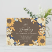 Waterverf Zonnebloempje Weddenschap Kaart (Staand voorkant)