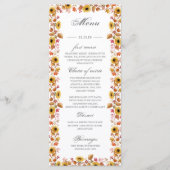 Waterverf zonnebloempompoenen herfstmenukaart menu (Voorkant)