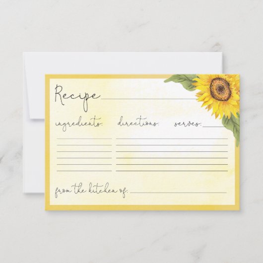 Waterverf zonnebloemrecept (Voorkant)