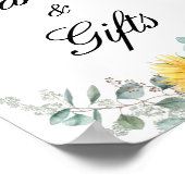 waterverf zonnebloemtrouwkaarten en cadeaubord poster (Hoek)