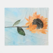 waterverf Zonnebloemverf Fleece Deken (Voorkant (Horizontaal))