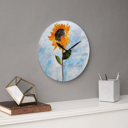 Waterverf Zonnebloemverf Grote Klok (Kantoor)
