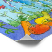 Waterverf zonnebrandcrème zomerzonnescherm poster (Hoek)