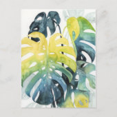 Waterverf zonnepalmbladeren briefkaart (Voorkant)