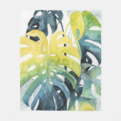 Waterverf zonnepalmbladeren fleece deken (Voorkant)