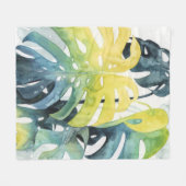 Waterverf zonnepalmbladeren fleece deken (Voorkant (Horizontaal))