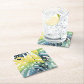 Waterverf zonnepalmbladeren kartonnen onderzetters (Insitu)