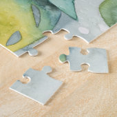 Waterverf zonnepalmbladeren legpuzzel (Zijkant)