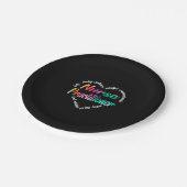 Waterverf Zonnepraktijkkundigen Hart Word Cloud Papieren Bordje (Gekanteld)