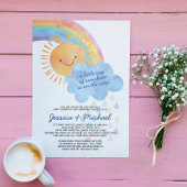 Waterverf Zonneregenboog Baby shower per post Kaart