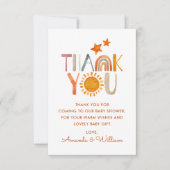 Waterverf Zonneregenboog Dank u Baby shower Bedankkaart (Voorkant)