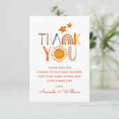 Waterverf Zonneregenboog Dank u Baby shower Bedankkaart (Staand voorkant)