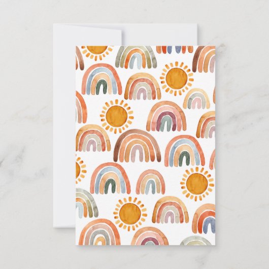 Waterverf Zonneregenboog Dank u Baby shower Bedankkaart (Achterkant)
