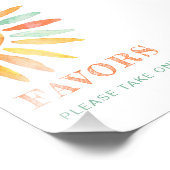 Waterverf Zonneschijn Schattigee Zon Favorieten Te Foto Afdruk (Hoek)