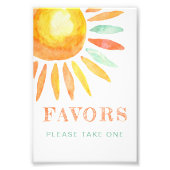 Waterverf Zonneschijn Schattigee Zon Favorieten Te Foto Afdruk (Voorkant)