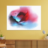 Waterverf Zonneschilderingen natuurlijke bergvogel Canvas Afdruk (Insitu (Woonkamer))