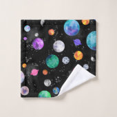 Waterverf Zonnestelsel Buiten ruimtecentrales Melk Bad Handdoek (Wasdoekje)