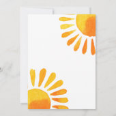 Waterverf zonnestralen baby shower dank u kaart (Achterkant)