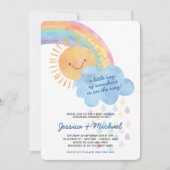 Waterverf Zonneuwen en regenboogBaby shower Kaart (Voorkant)