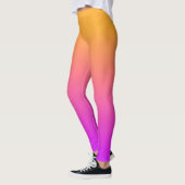 Waterverf Zonnevaste Sinaasappel aan Roze gradiënt Leggings (Links)