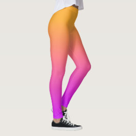 Waterverf Zonnevaste Sinaasappel aan Roze gradiënt Leggings