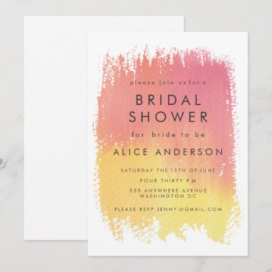 Waterverf Zonnevaste Vrijgezellenfeest uitnodigen Kaart (Voorkant / Achterkant)