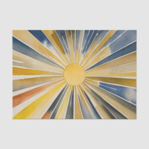 Waterverf zonnevlam tissuepapier