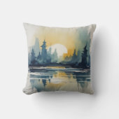 Waterverf zonsondergang Abstract Kussen (Voorkant)