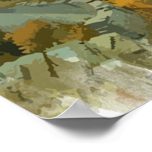 waterverf zonsondergang landschap met zen quote poster (Hoek)