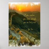 waterverf zonsondergang landschap met zen quote poster (Voorkant)
