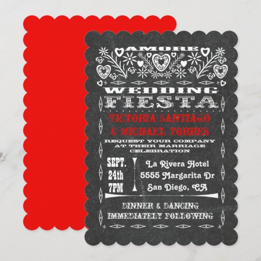 Waterverf Zonsondergang Mexicaanse bruiloft Papel  Kaart (Voorkant / Achterkant)