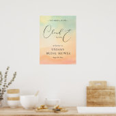 Waterverf zonsondergang op Cloud 9 Vrijgezellenfee Poster (Keuken)