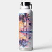 WATERVERF ZONSONDERGANG OP TROPISCH STRAND DOOR OC WATERFLES (Achterkant)