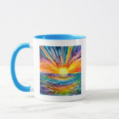 Waterverf Zonsondergang over het Water Mok (Links)